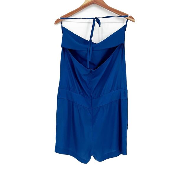 Bebe Borderline Cowl Neck Halter Romper size Small Cobalt Blue - Picture 9 of 11